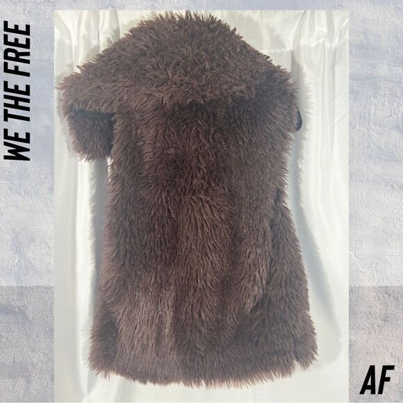 WE THE FREE PADDINGTON FAUX FUR VEST IN BROWN NEW XL - Picture 6 of 6